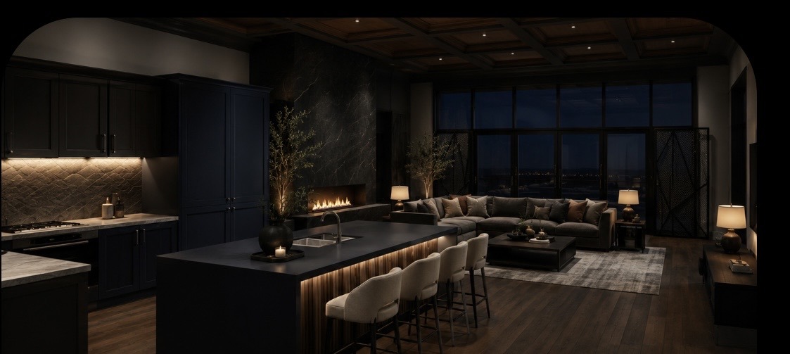 3D kitchen render, alternate angle