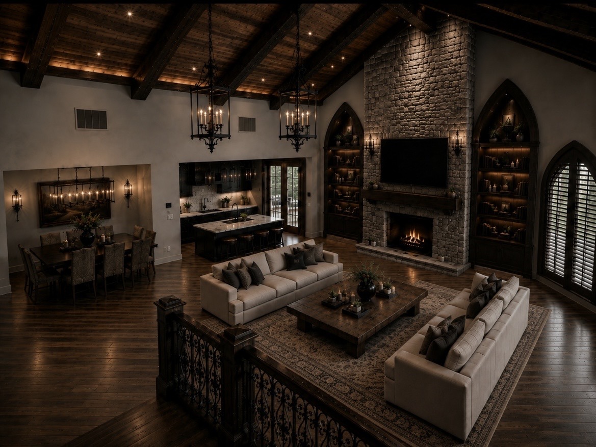 Dark Luxury Rustic Estate, Residential Interior