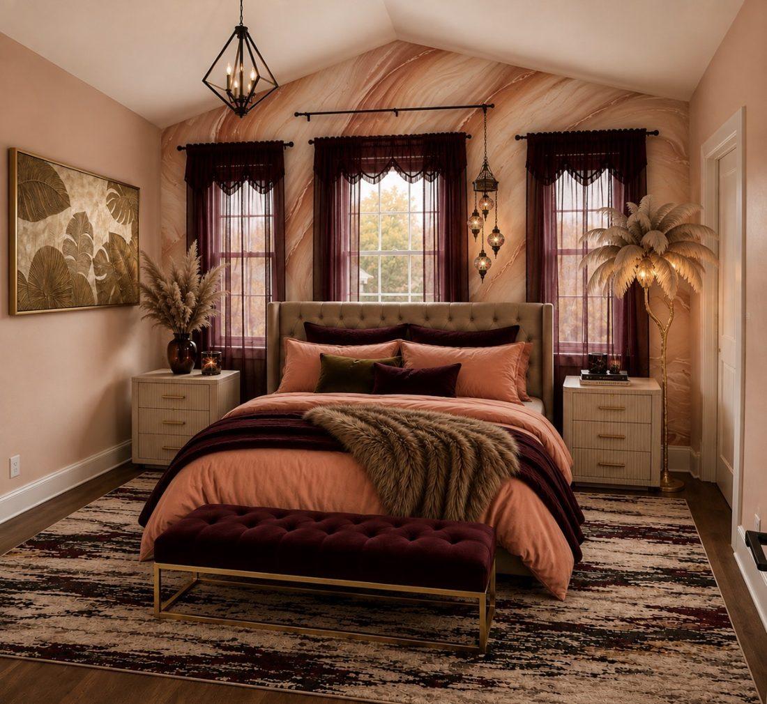 Peach Bellini Bedroom, Residential Interior